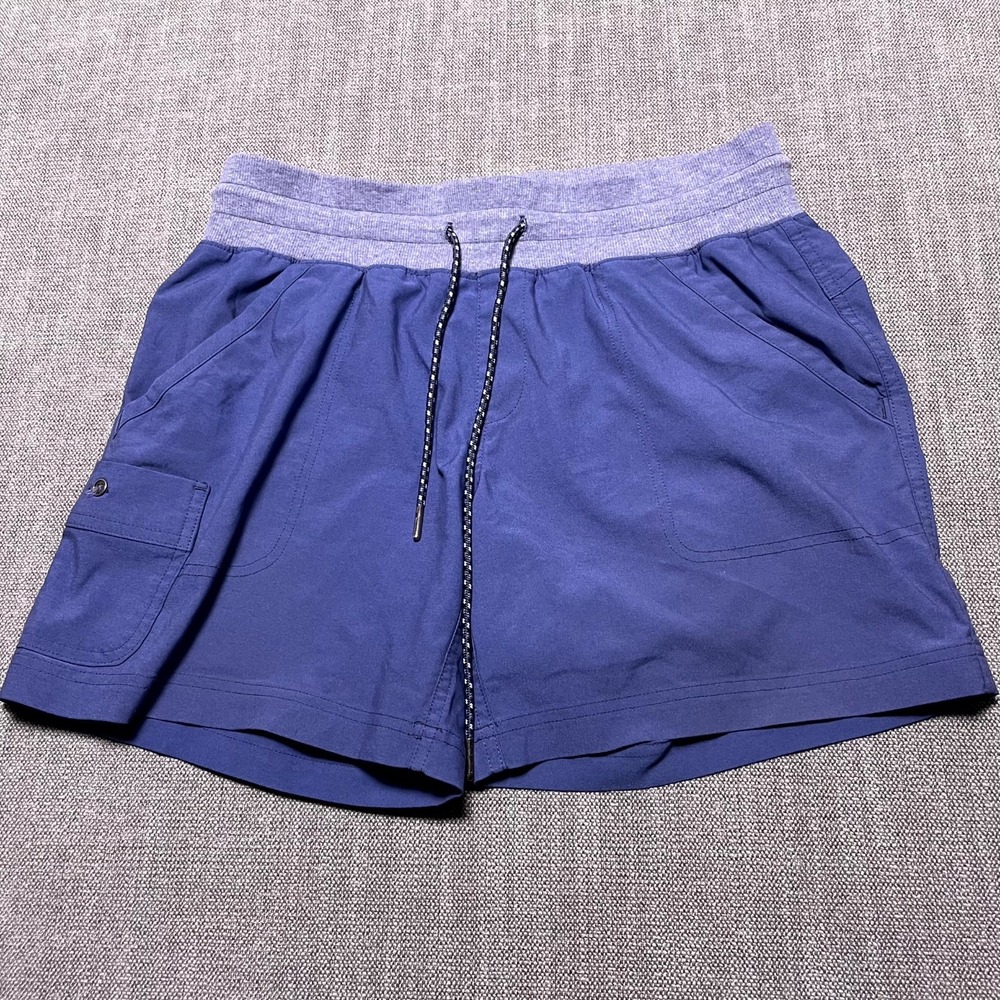 Columbia Cargo Shorts Womens Medium Blue Drawstring Waist Outdoor Lightweight